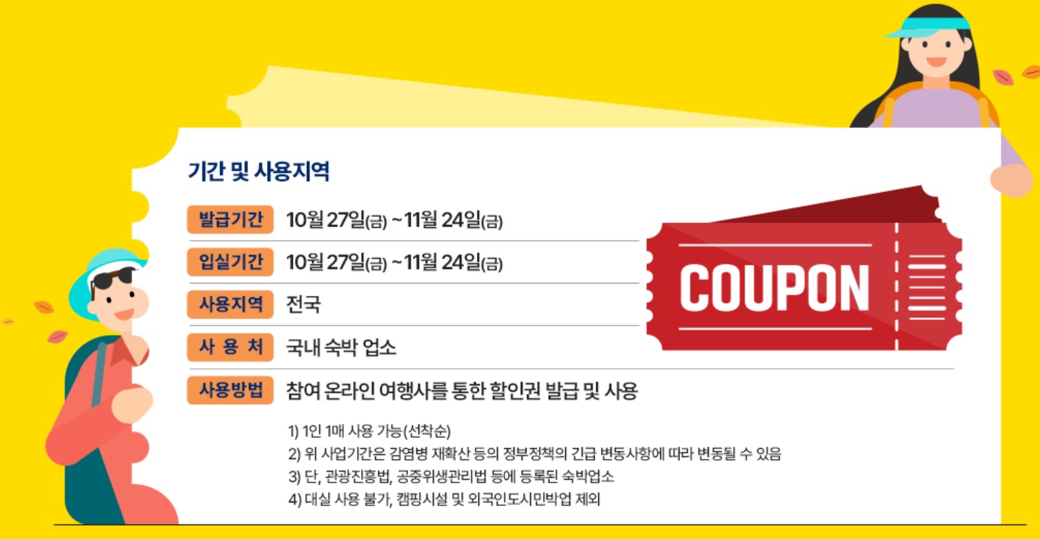 대한민국 숙박세일 페스타 쿠폰 홍보이미지