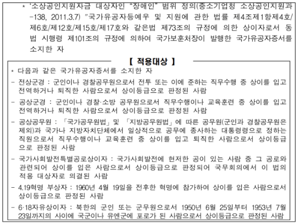 장애인기업지원자금 신청방법_ 국가유공자