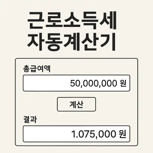 근로소득세 자동계산기 사용법