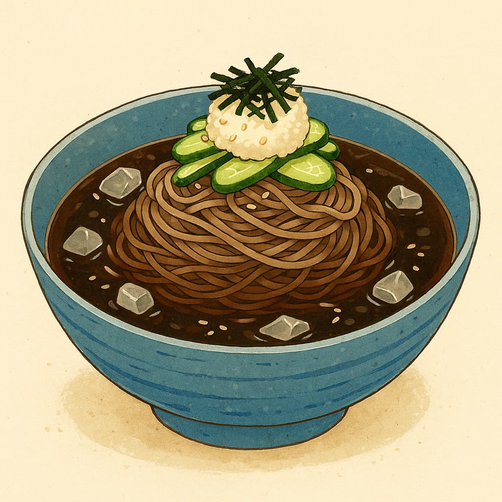 여름 면요리 별 맛&middot;포만감 요약 그래픽