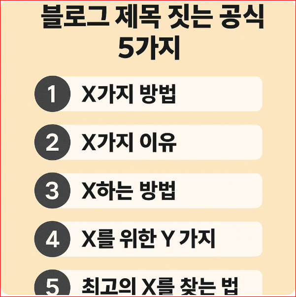 블로그 제목 짓는 공식 5가지