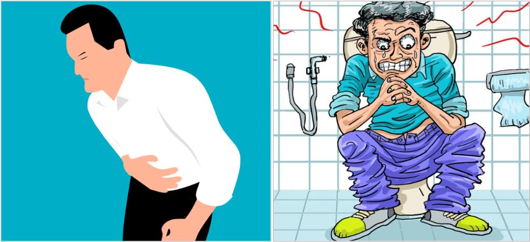 복통과-변비로-고통받는-남자의-사진