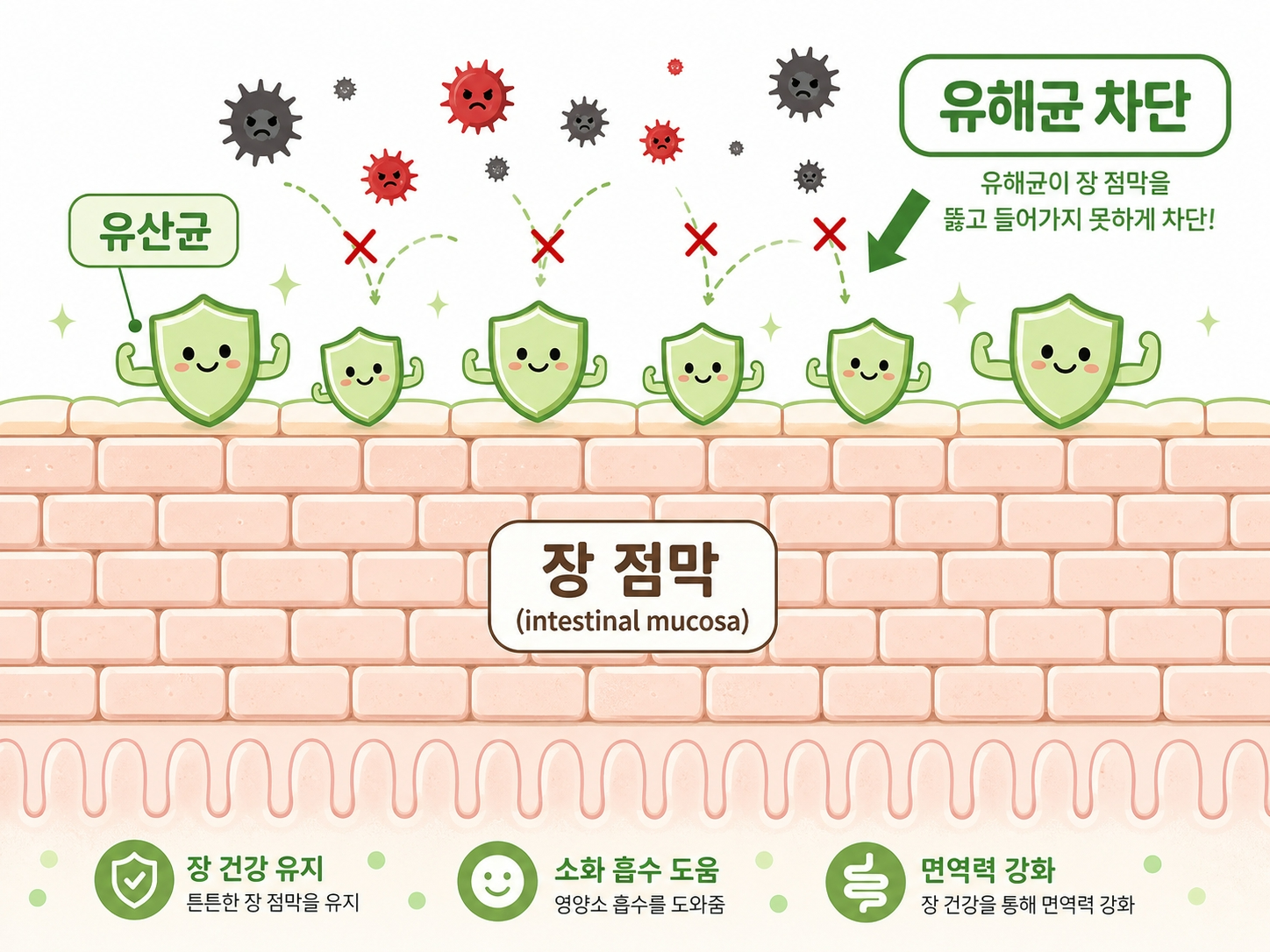 장 점막 유산균 면역 장벽
