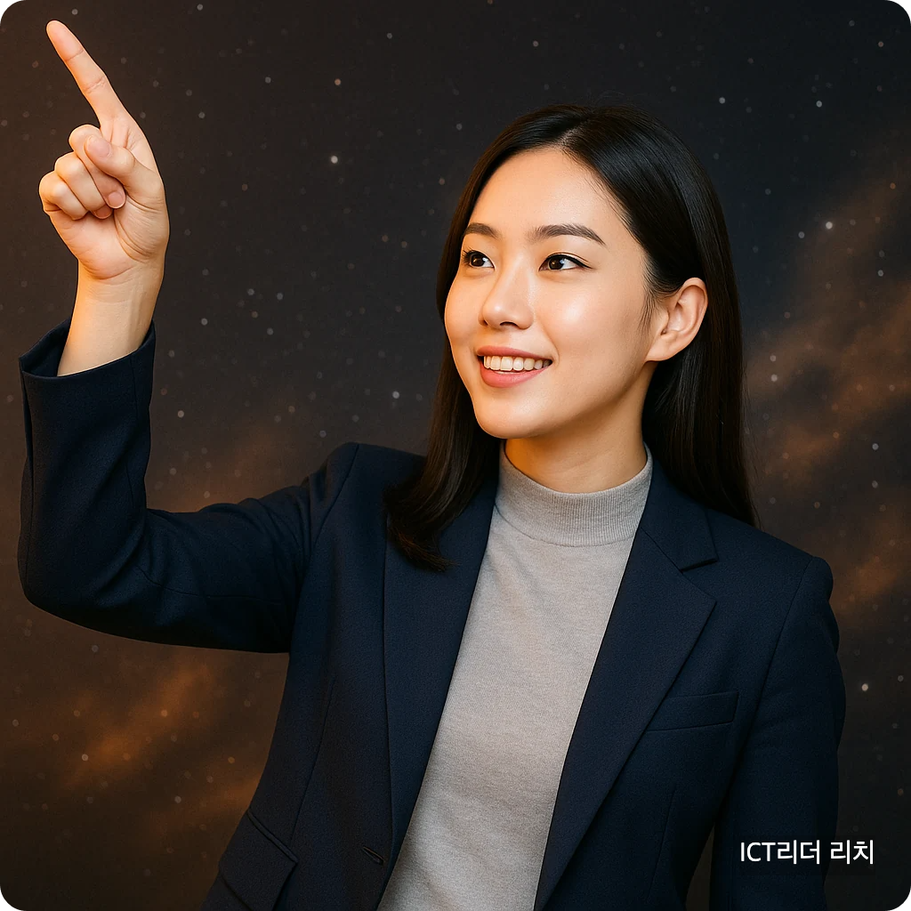 머스크의 우주 제국을 상징적으로 표현하는 여성 모델의 썸네일 이미지