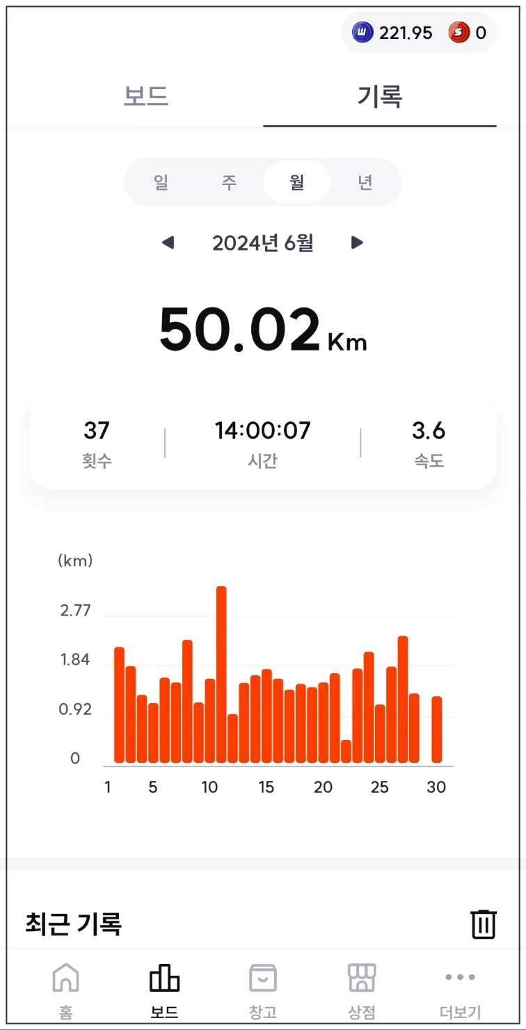 걷기-앱테크-슈퍼워크-6월-기록