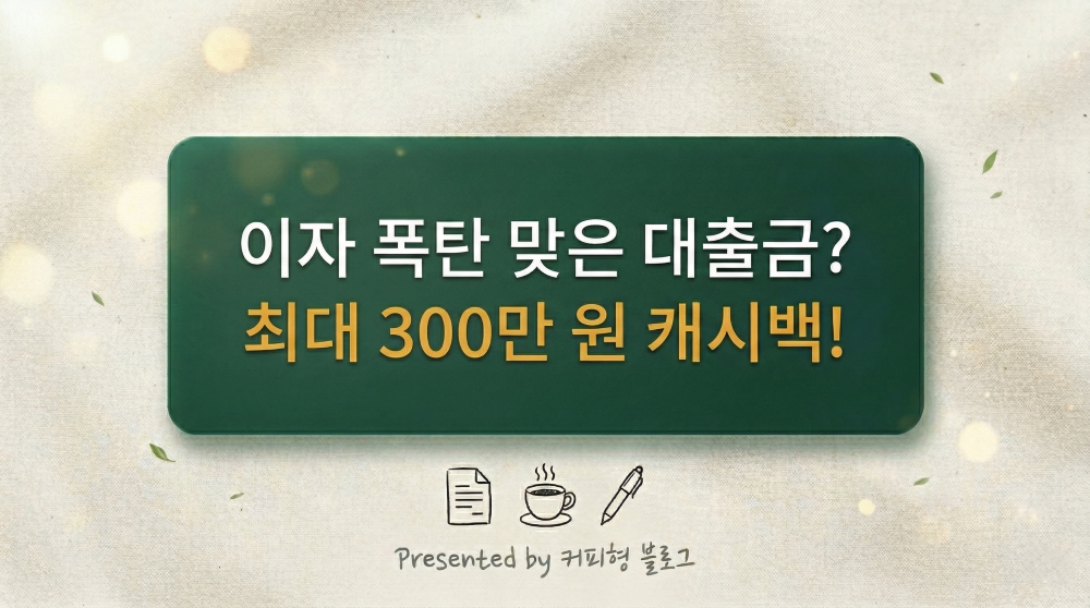 대출이자 캐시백으로 환급받는 방법 커피형 블로그 썸네일 이미지