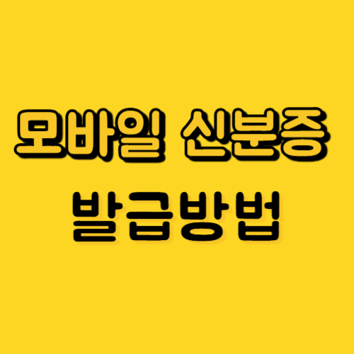 모바일 신분증 발급방법