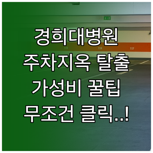 경희대 의료원 주변 가성비 좋은 주차..
