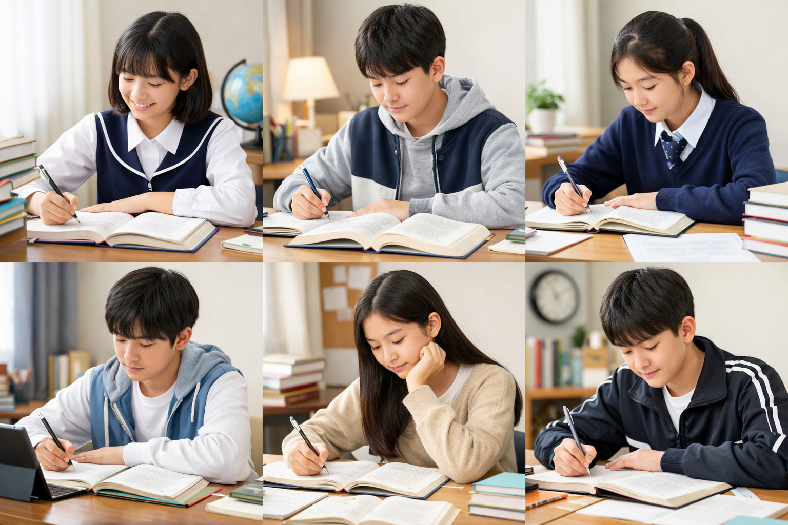 공부하는 중학생