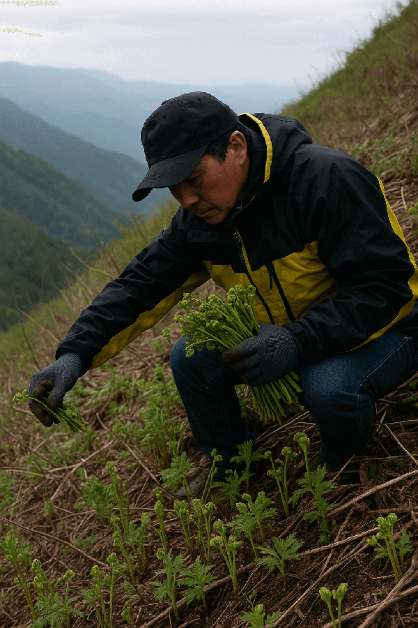눈개승마 채취 요령