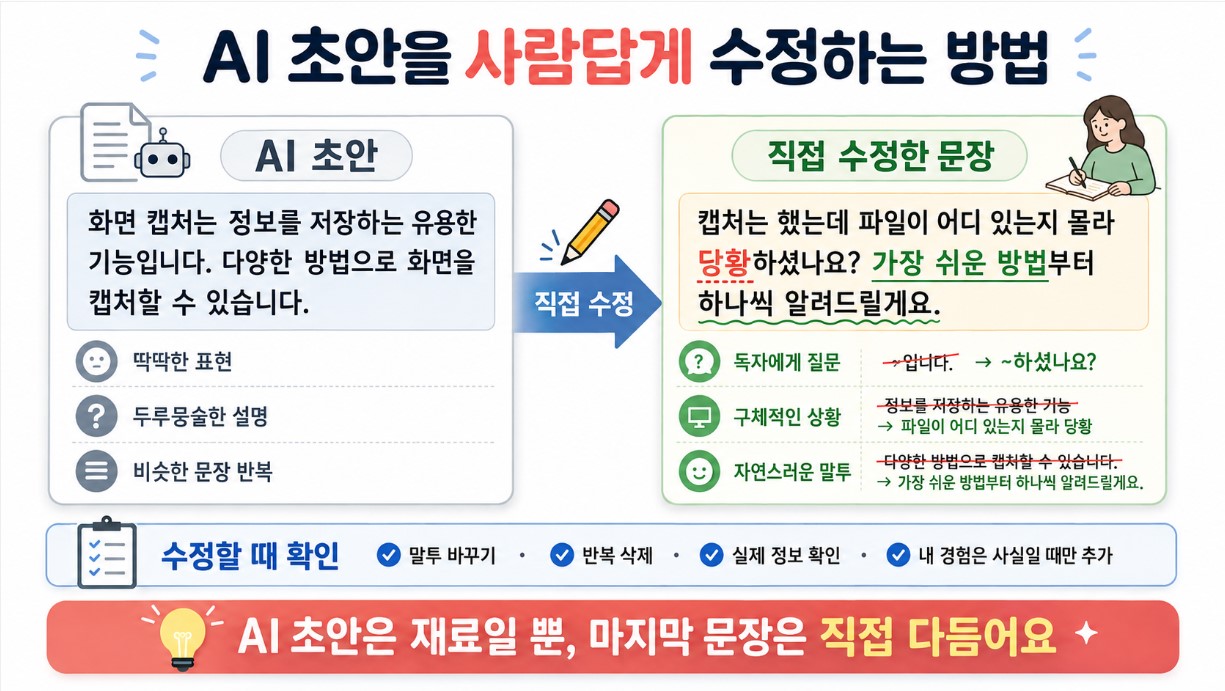 AI 초안을 자연스럽게 다듬는 법