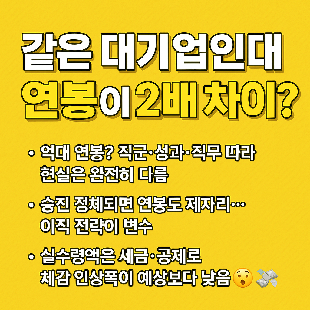 같은 대기업인데 연봉이 2배 차이? 직군별 연봉 격차 분석!