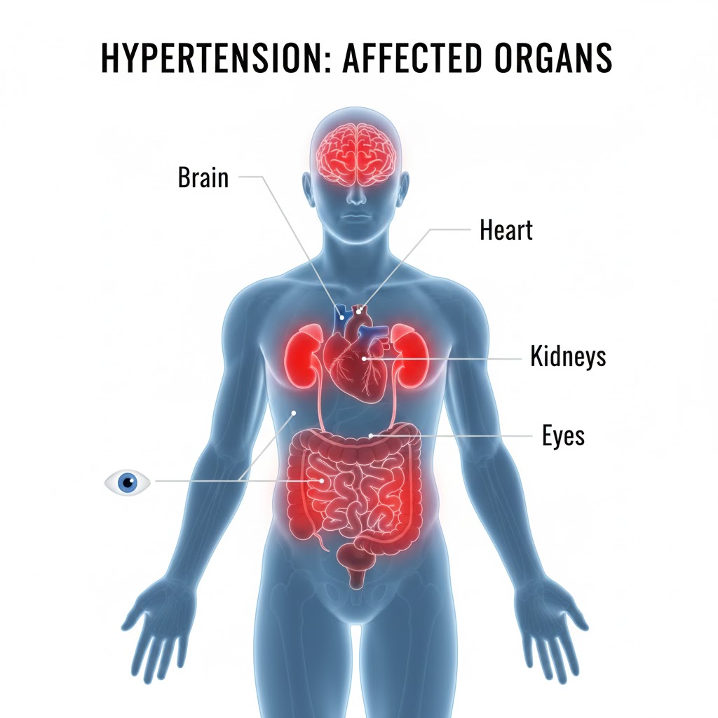 고혈압 합병증 뇌졸중 심장병 신부전 망막병증