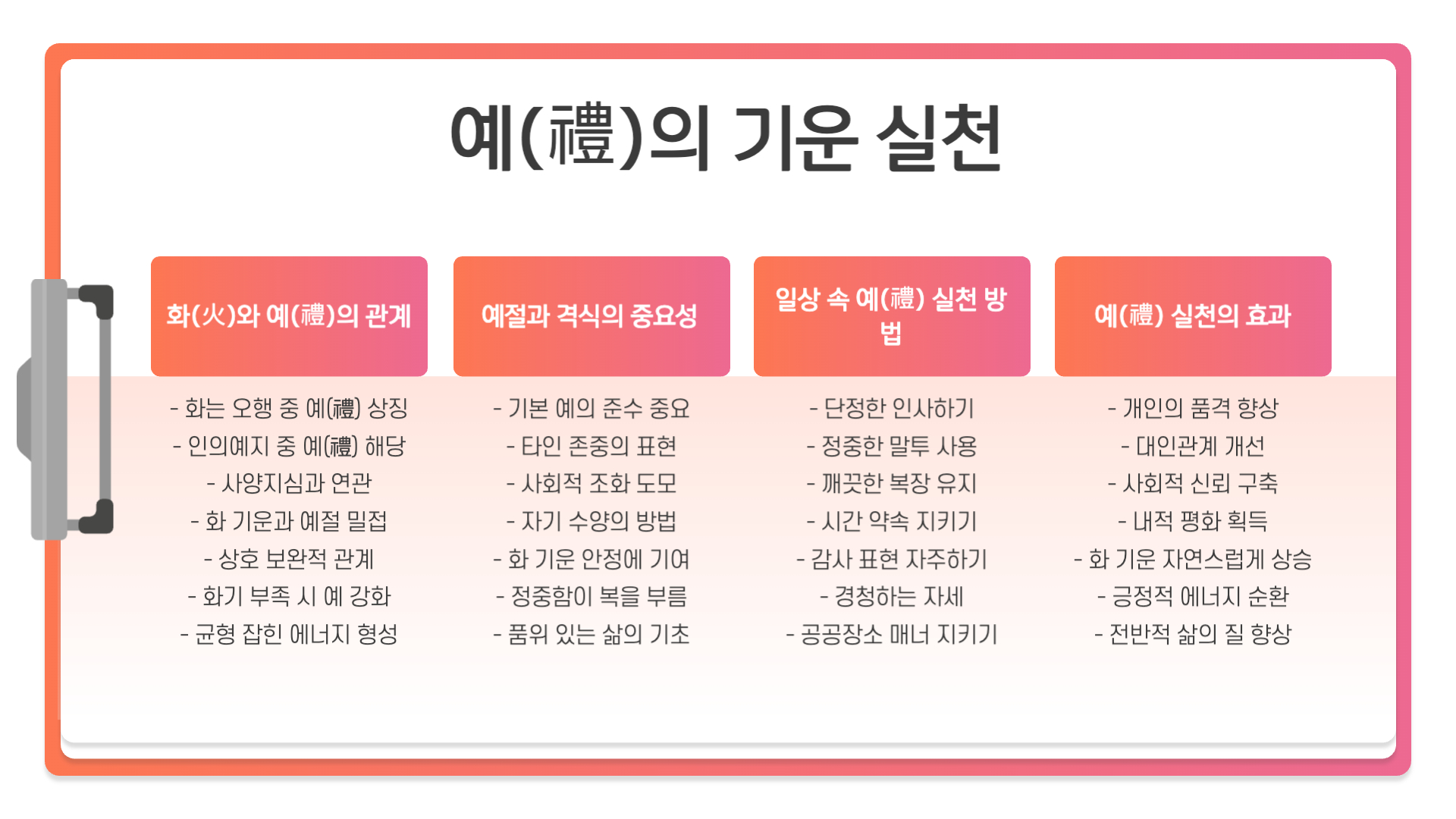 화(火) 기운이 부족할 때