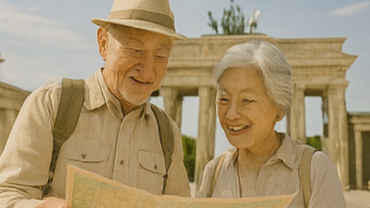 여행하는 노부부