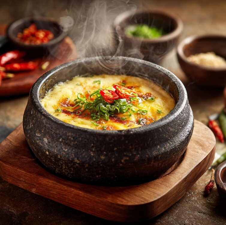 돌솥에 만든 계란찜