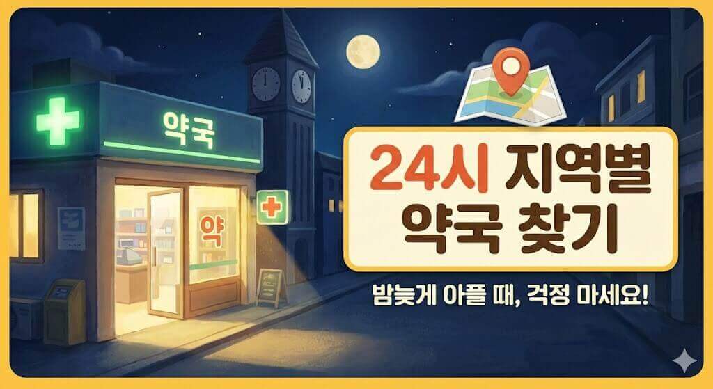 24시 지역별 약국 찾기