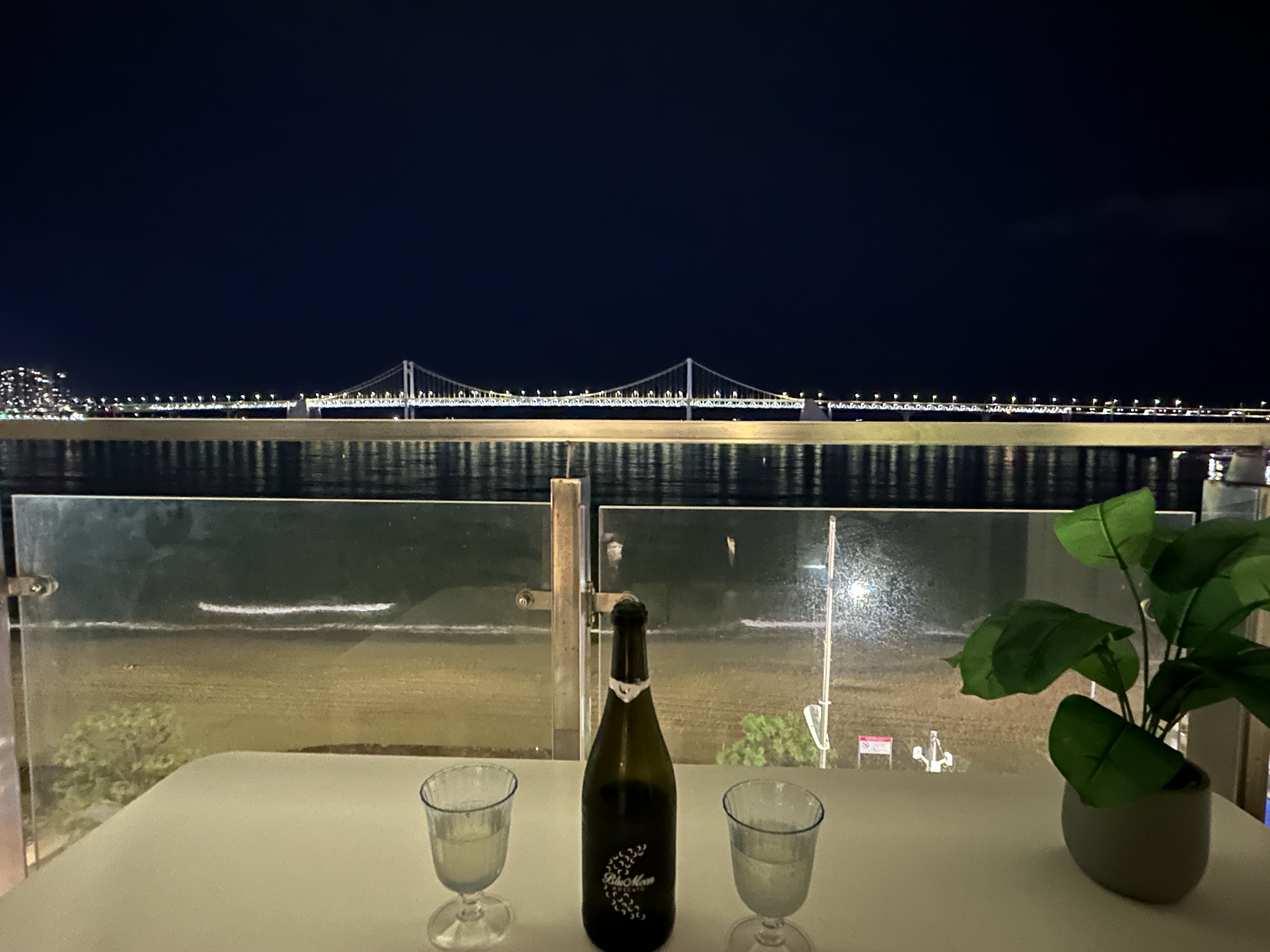 광안대교를 바라보며 와인한장 곁들이기