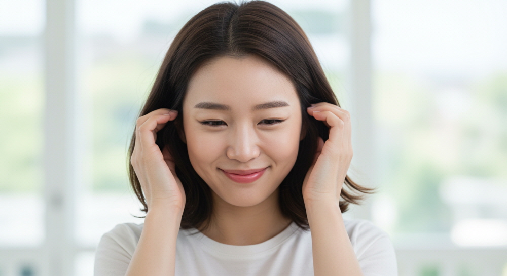 머리 만지면 통증