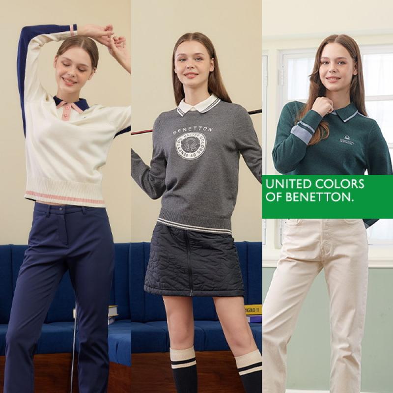 베네통골프 23FW 여성 시그니처 울 블렌디드 니트 3종