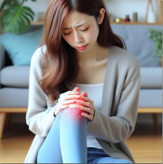 관절 염증으로 통증이 심한 여성
