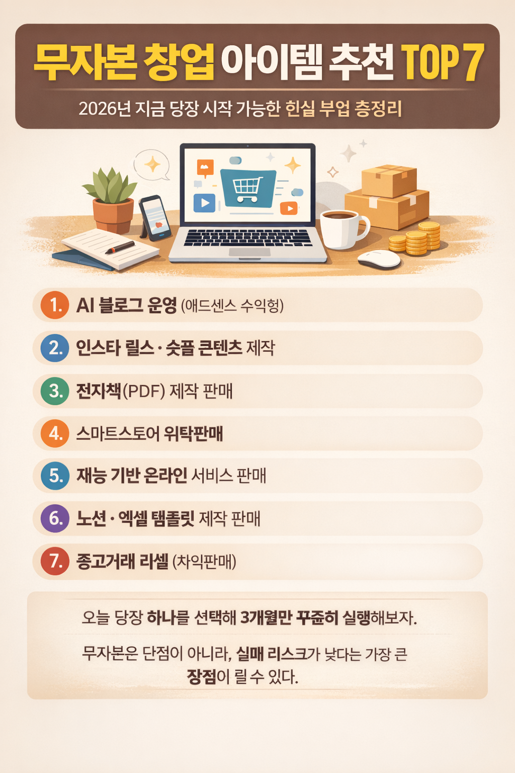 무자본 창업 아이템 추천 TOP7