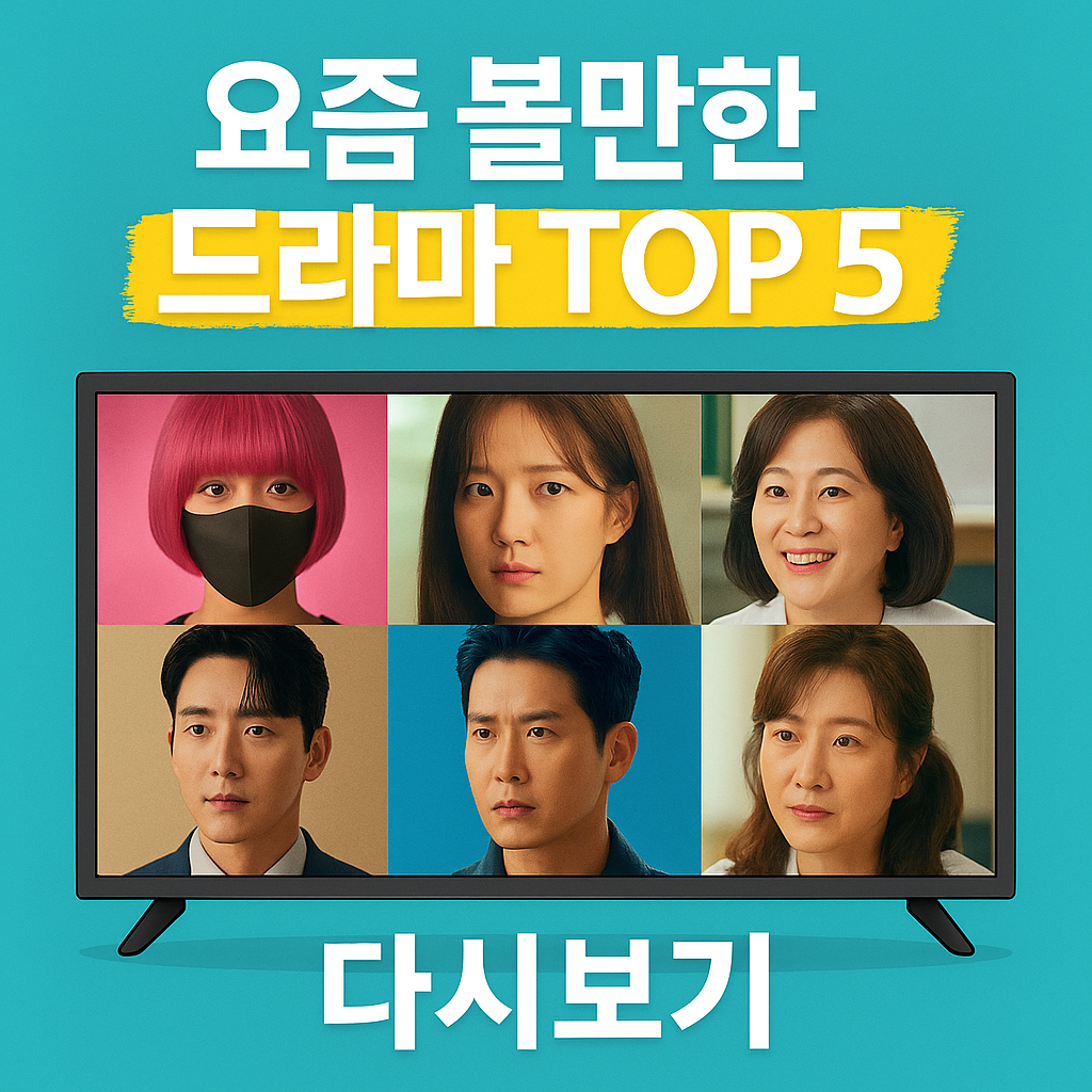 요즘 볼만한 드라마 TOP5 다시보기 추천 썸네일, 인기 드라마 주인공 모음 이미지