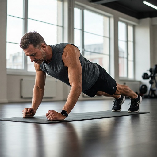 플랭크를 하는 남성