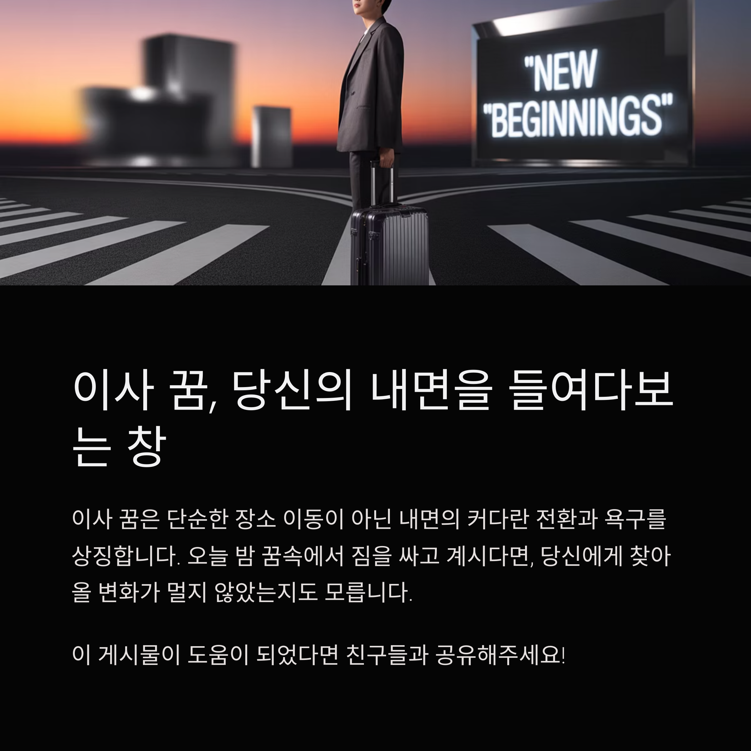 이사 꿈의 심리적 해석, 운세 해몽 그 이상