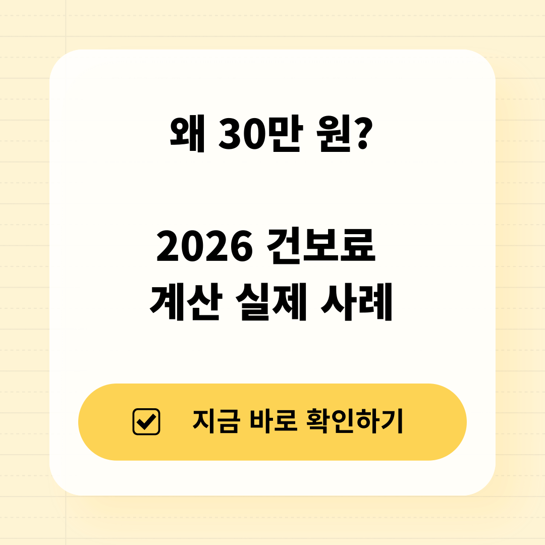 2026년 지역가입자 건강보험료 계산 사례 분석 인포그래픽