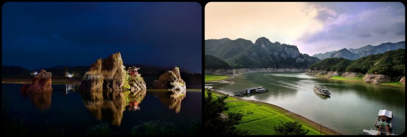 도담삼봉과 구담봉 사진입니다.