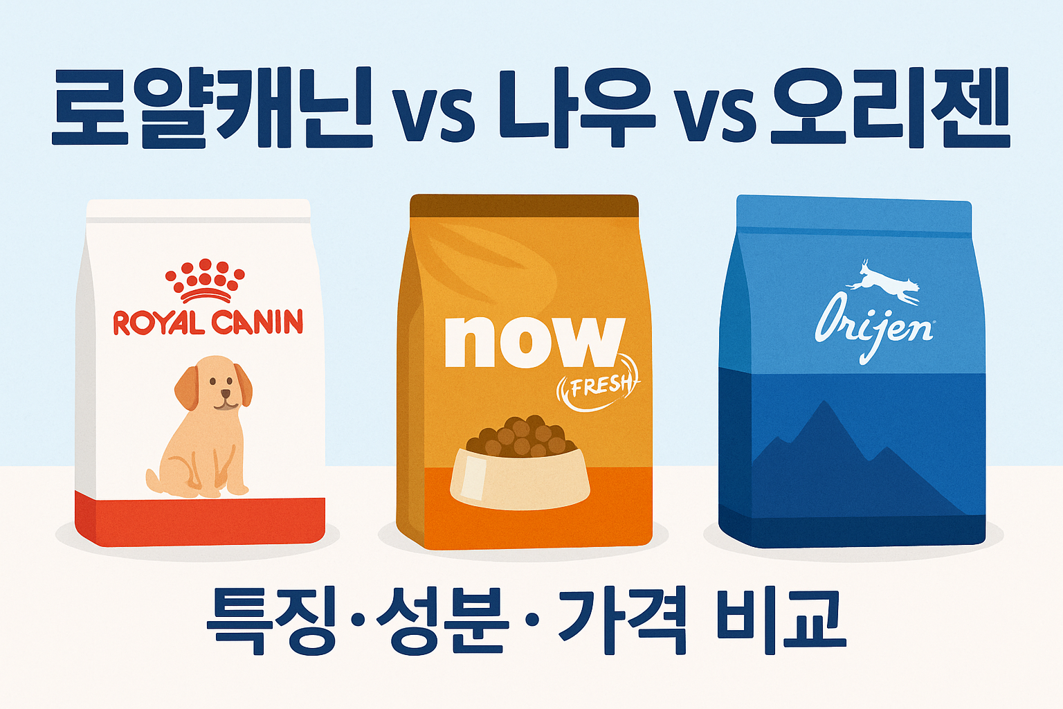 강아지 사료 성분 비교 이미지