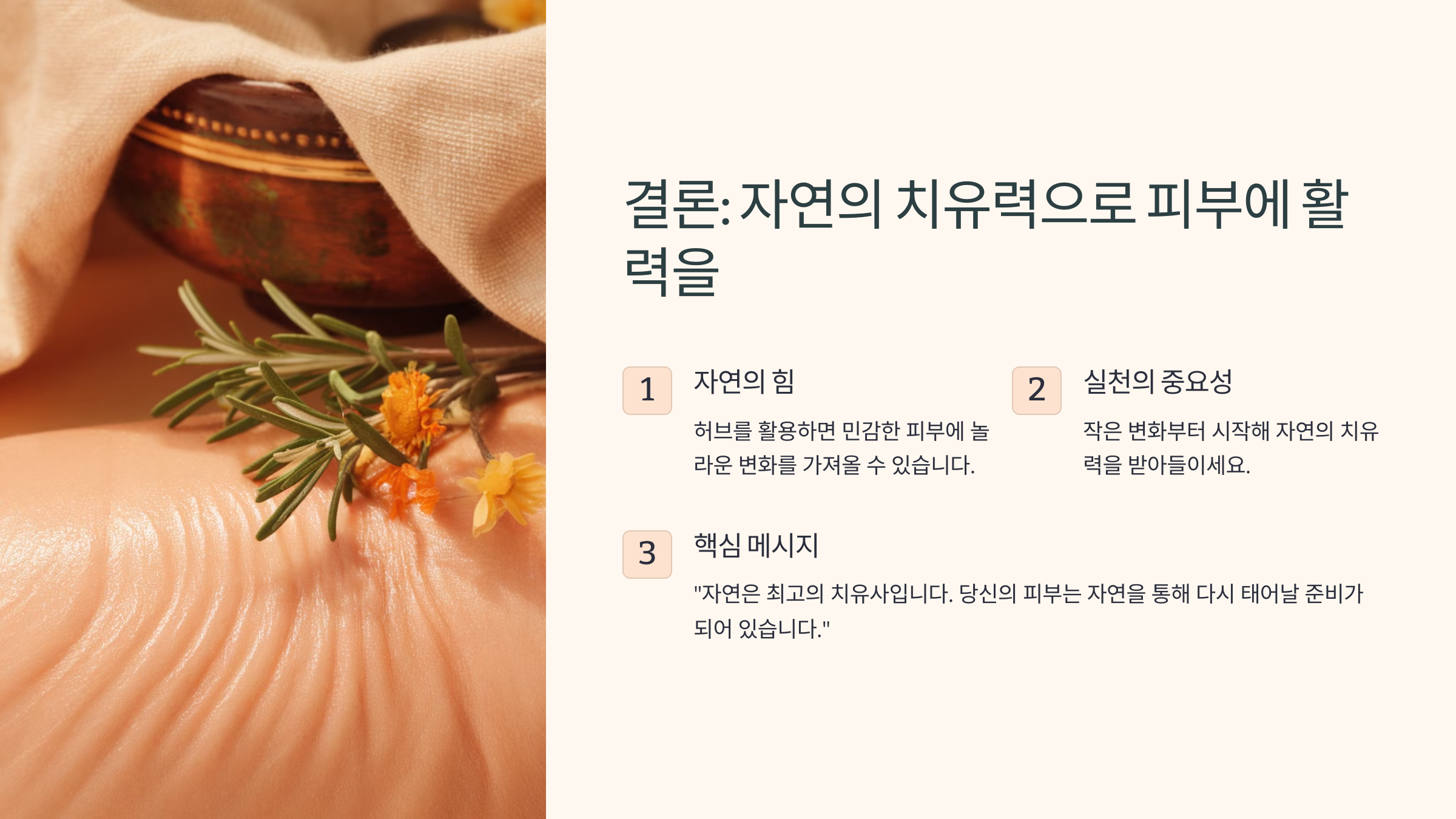 결론: 자연의 치유력으로 피부에 활력을
