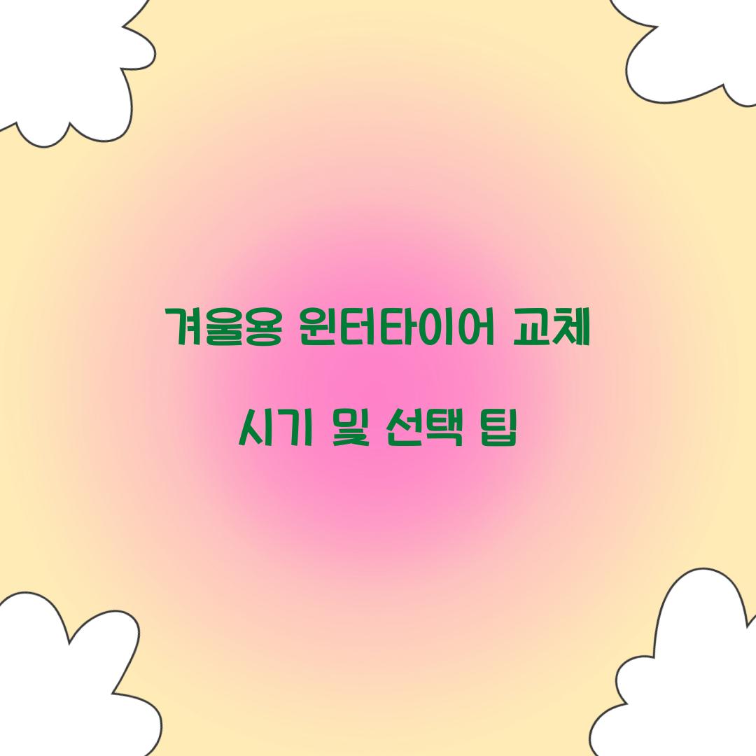 겨울용 윈터타이어 교체