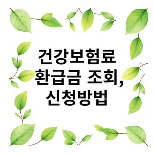 건강보험료 환급금 조회, 신청방법