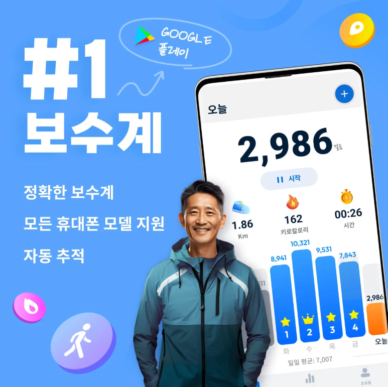 만보기 앱, 무료 만보기