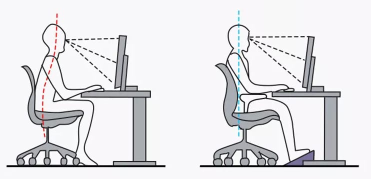 사무실 발받침대 올바른 자세 허리 건강