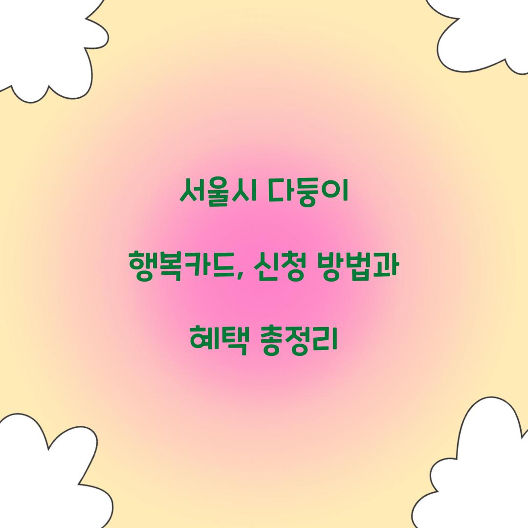 서울시 다둥이 행복카드