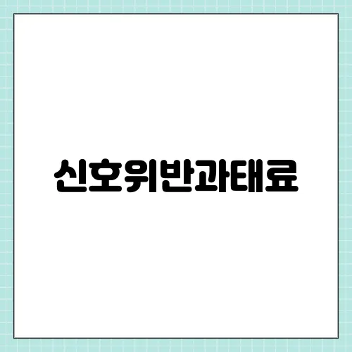 신호위반과태료, 자동차 범칙금 금액 벌점 납부 기준 총정리