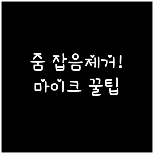 줌 배경 소음 억제 및 마이크 볼륨 ..
