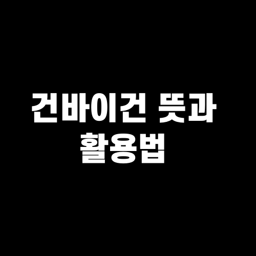 건바이건 뜻과 활용법