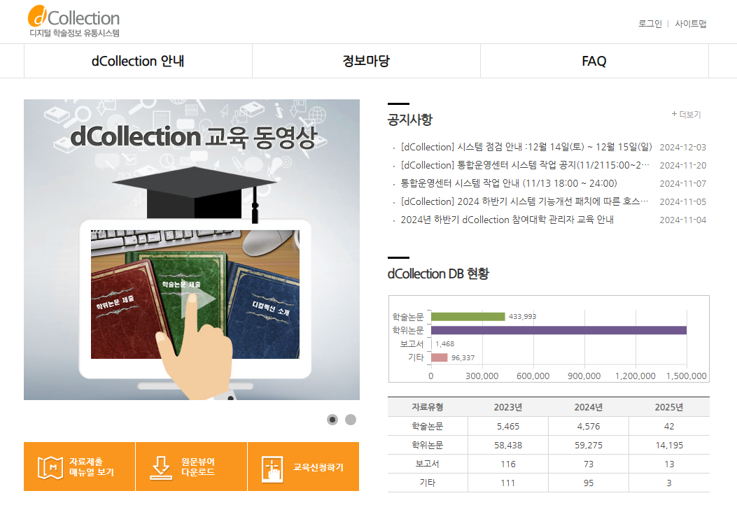 DCollection (국내 대학 학위논문 검색)