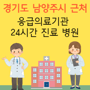 남양주시 근처 응급실 24시간 야간 휴일 일요일 진료 병원
