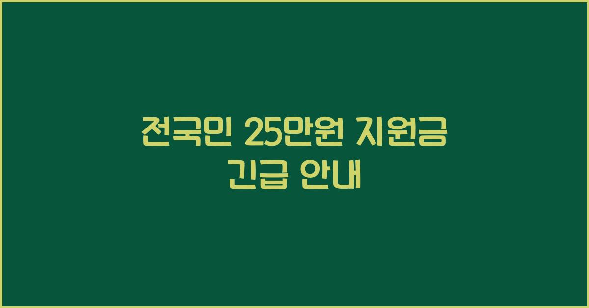 전국민 25만원 지원금
