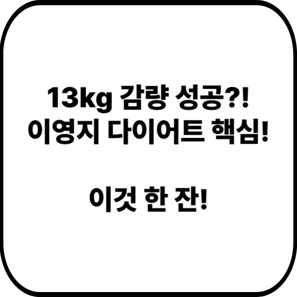 이영지 다이어트