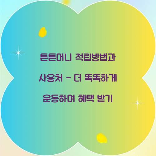 튼튼머니 적립방법