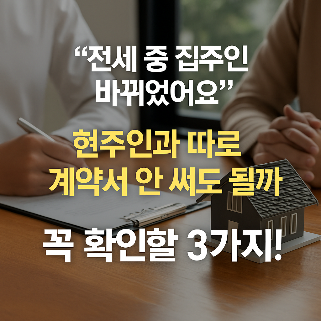 전세 중 집주인이 바뀌었어요”… 계약서 다시 써야 할까