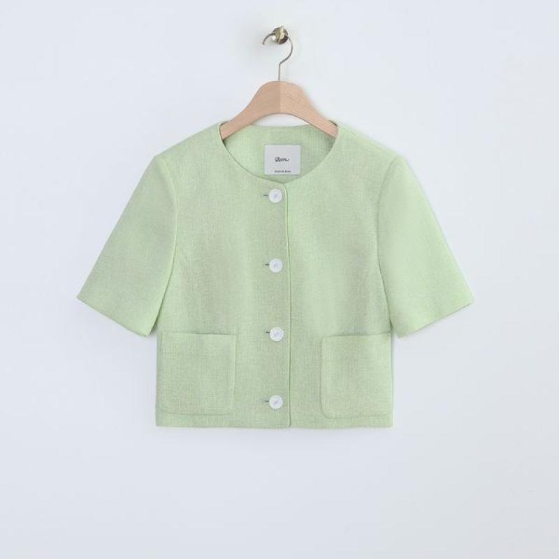 로엠 칼라리스 반팔 트위드 자켓 RMJKD25S57