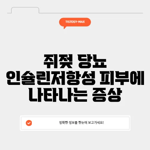 쥐젖 당뇨 인슐린저항성 피부에 나타나는 증상