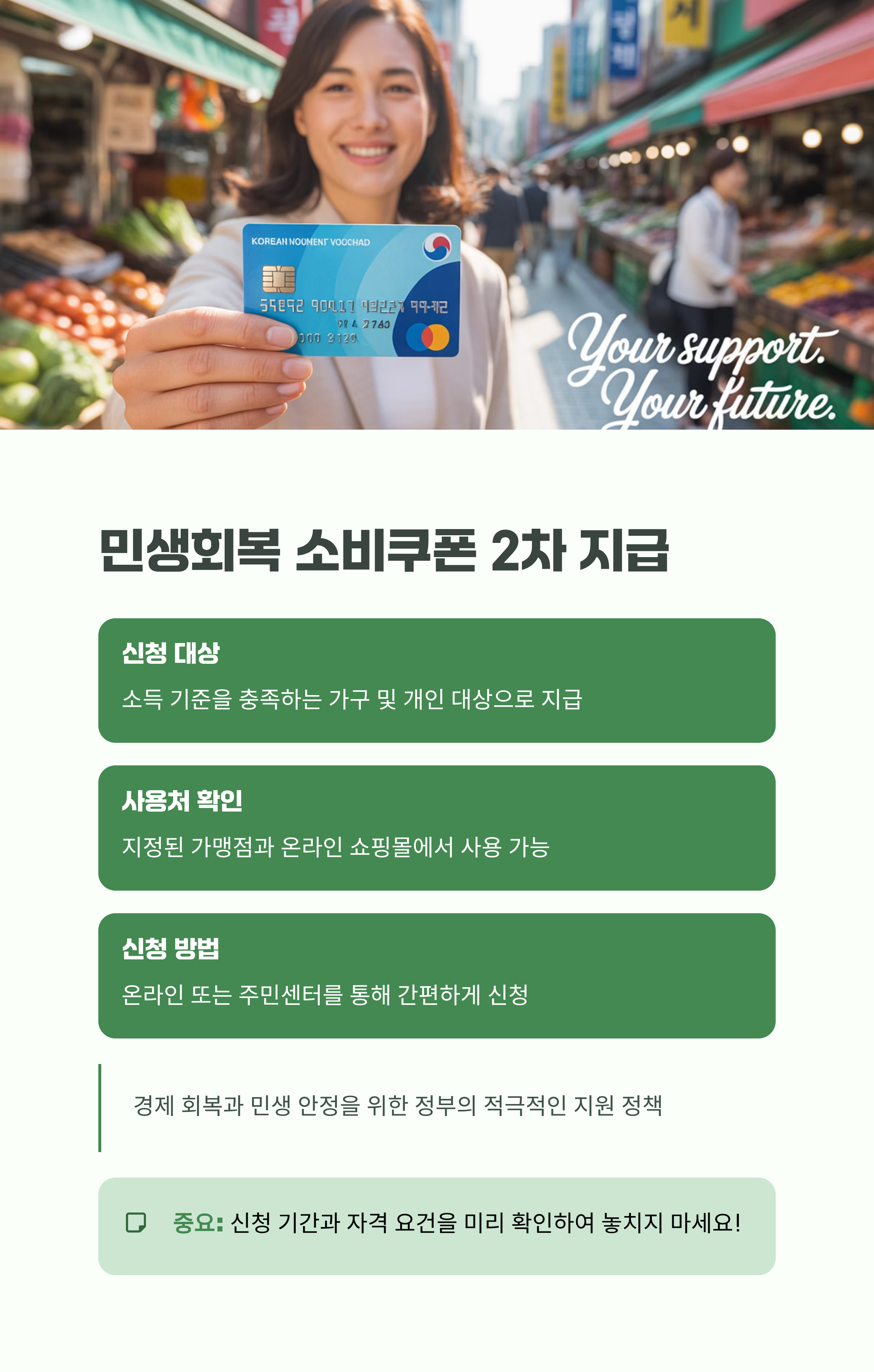민생회복 소비쿠폰 2차 지급, 신청 대상과 사용처는 어디